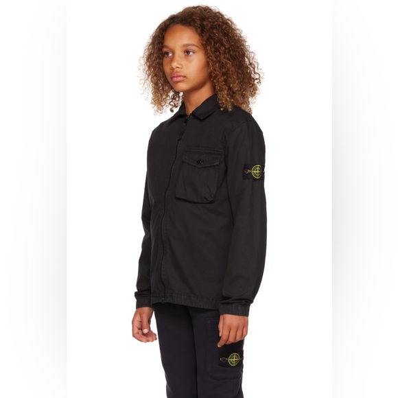 NWT Stone Island Junior Kids Black Cotton Jacket Size 12Y - Picture 3 of 16